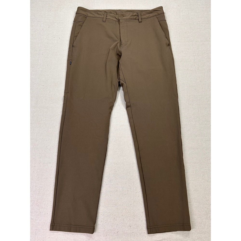 BYLT Premium Basics Everyday Pant 2.0 Mens XL Brown Stretch Chino Trousers